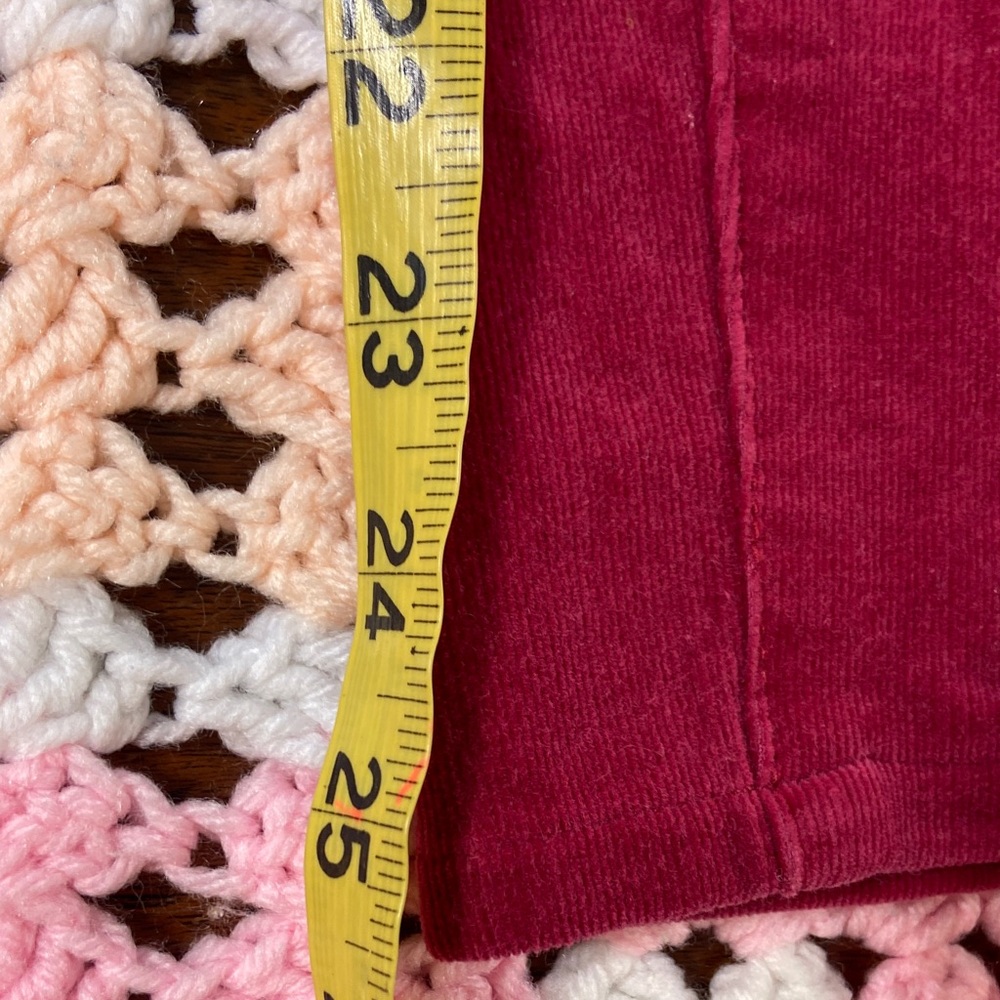 Pilcro and the Letterpress 28 Cranberry Red corduroy velvet stretch skinny pants - Picture 12 of 13